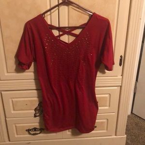 Red short sleeve top